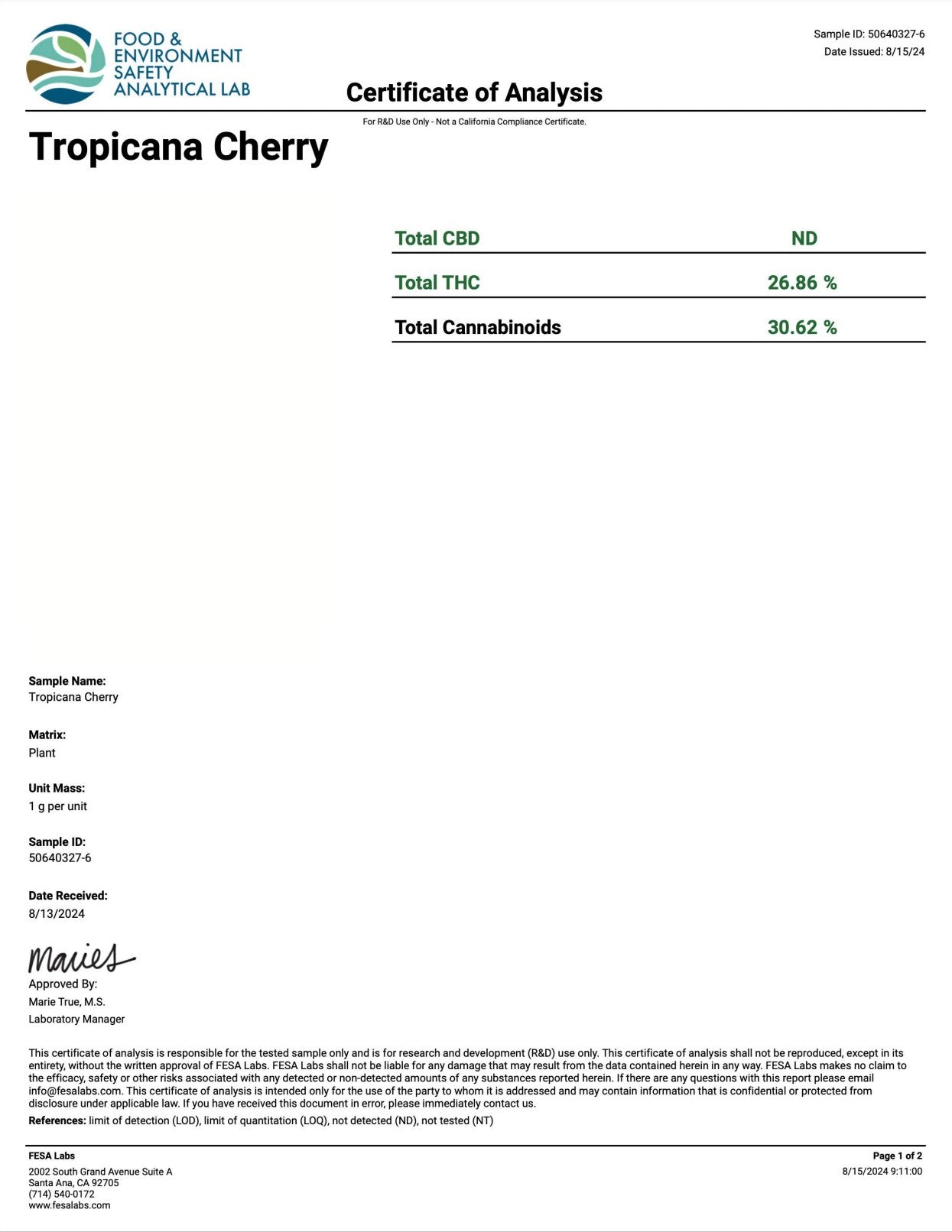 NEW DROP 10/7: Trop Cherry THCA Flower